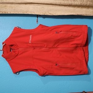Columbia Men's Vest Small Softshell Burnt Orange